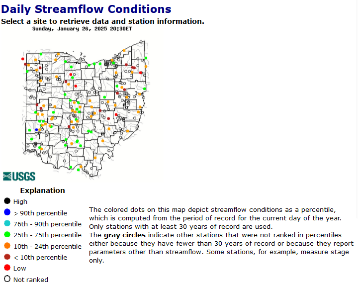 stream flow map ohio